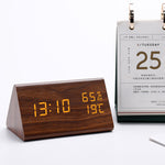 Creative Triangle LED Wooden Alarm Clock